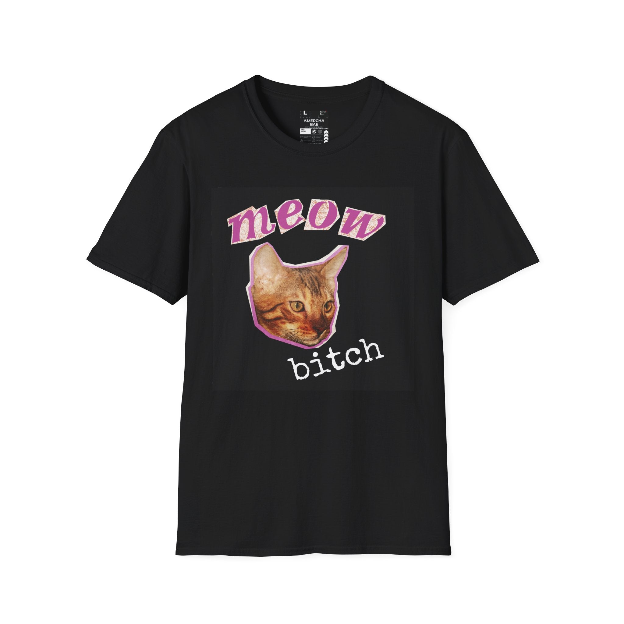 Edgy Meow bitch cat head T-Shirt