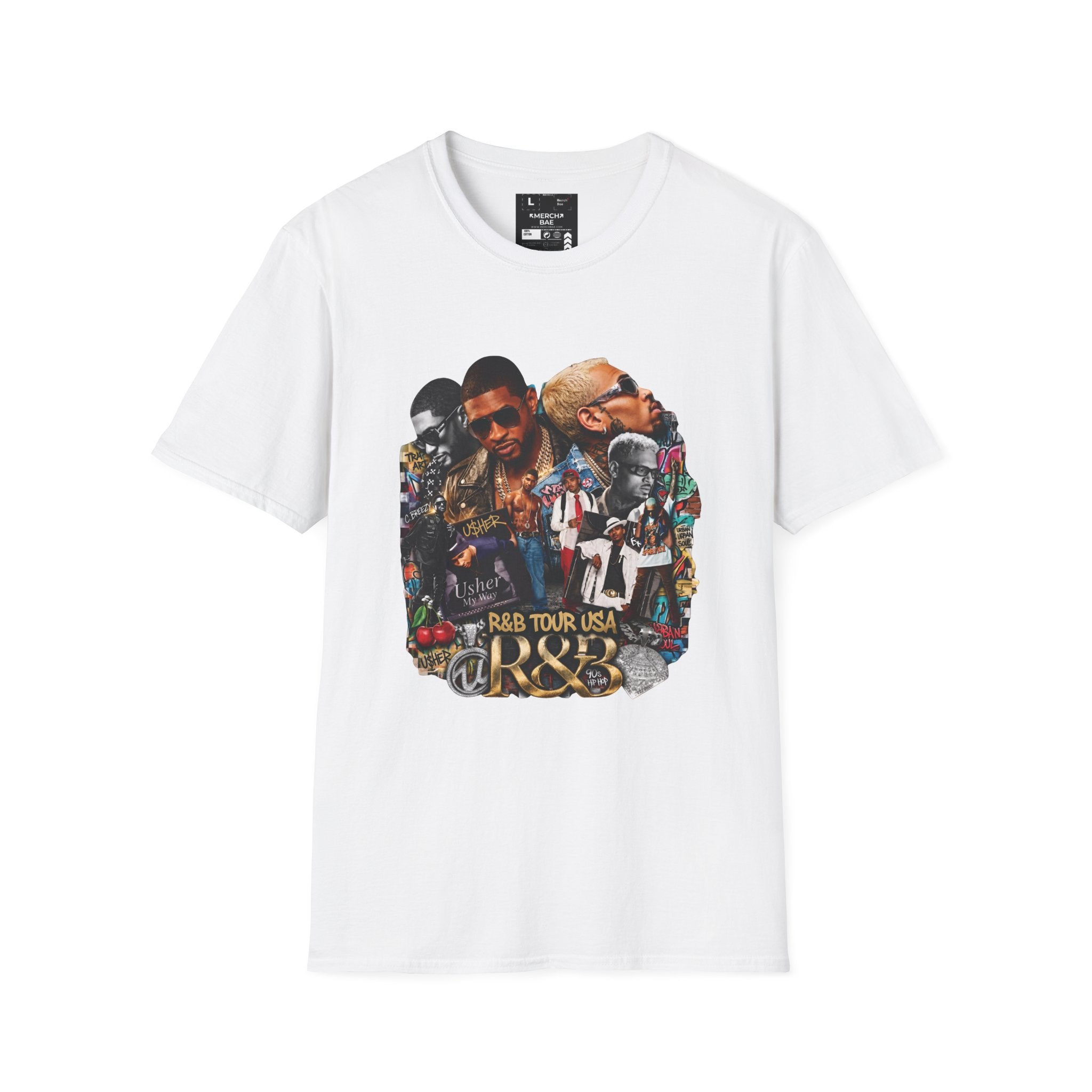R&B Legends Chris & Usher Collage Graphic T-Shirt