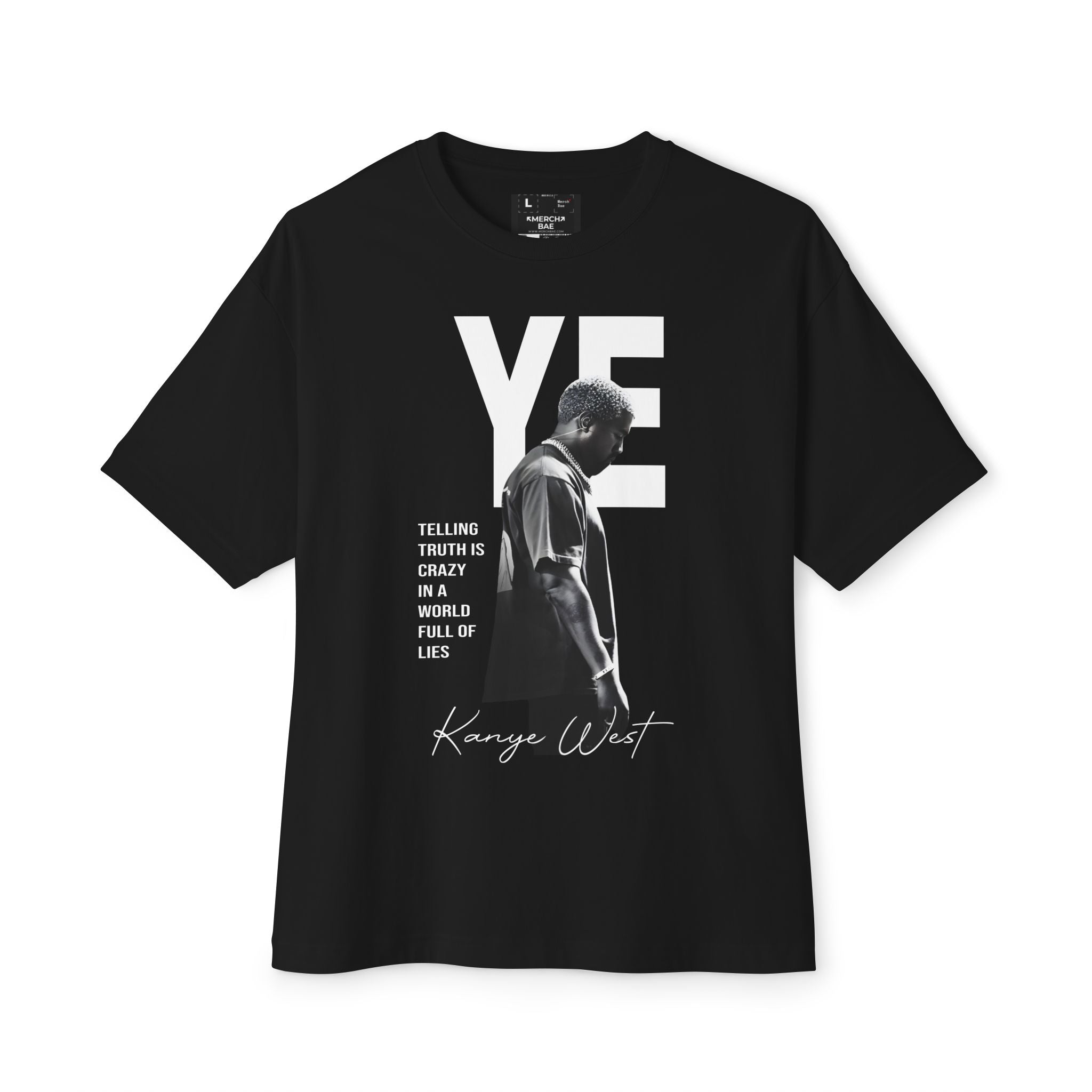 Ye “Telling Truth Is Crazy” Minimalist monochrome Graphic T-Shirt